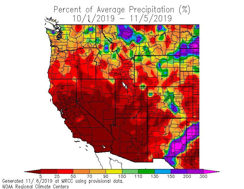 western US drought map