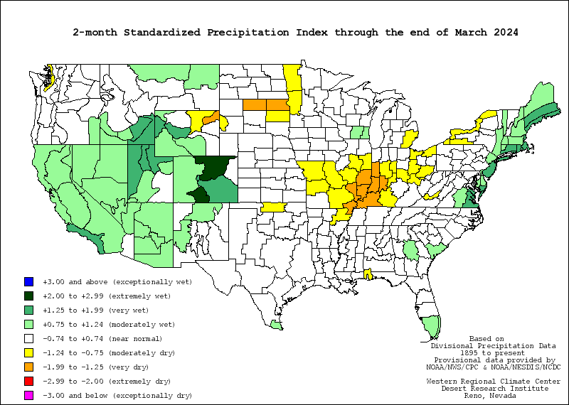 2 Month Standardized Precipitation Index