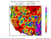 Departure from normal precipitation Departure from normal precipitation