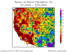 Departure from normal precipitation Departure from normal precipitation